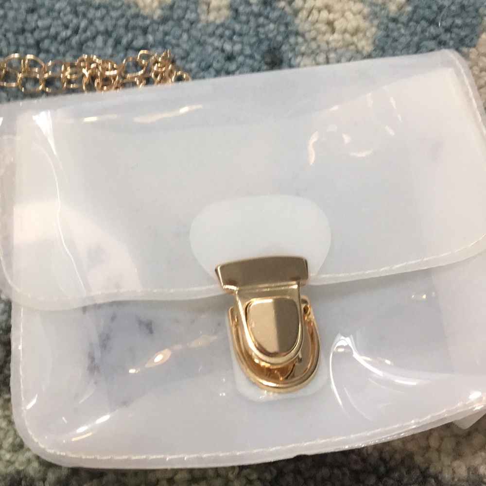White transparent mini cross shoulder bag